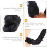 Black Fluffy Costume Accessory Kit for Cosplay Parties and Celebrations, Artificial Wool