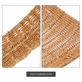 Woven Snacks Basket Light Brown Plastic Rattan Iron Home Storage
