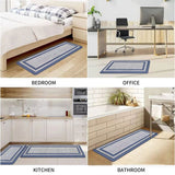 Kitchen Mats, Cushioned Anti Fatigue Kitchen Mat for Floor, Non Slip Waterproof Kitchen Rug Set, 1/2 Inch Thick Comfort Anti Fatigue Mat for Kitchen Sink Office Laundry, Blue