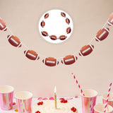 Football Birthday Banner Light Brown Themed Party Decor 5Pcs