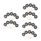 60 pcs Racing Wheel Cake Toppers for Dessert Decorations Car Party Favor Supplies for Racing Theme Birthday Party