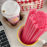 Heart Shaped Straws Pink Cute Straws Individually Wrapped Straws for Valentine's Day Wedding Birthday Party (50Pcs)