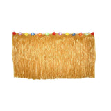Party Table Skirt Decorations, 9 Feet X 29.5 Inch Gold Hawaiian Themed Grass Table Skirt, Tropical Hawaiian Party Decorations, Hawaiian Summer Beach Themed Party Decor