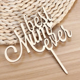 Wooden Mother's Day Cake Toppers Set for Emotional and Festive Decorations