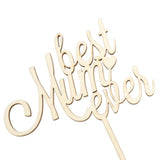 Wooden Mother's Day Cake Toppers Set for Emotional and Festive Decorations