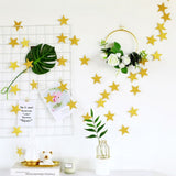 2m Star Garland Bunting Christmas Hanging Paper Garlands for Birthday Home Wedding Parties Decor (Golden)