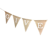 Multi Color  Banner Reusable Burlap Decoration
