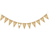Multi Color  Banner Reusable Burlap Decoration