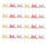 24pcs Christmas Reindeer Antler Cake Topper Paper Dessert Decoration