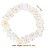 4Pcs White Simulated Hawaiian Wreath Tropical Party Decorations Headbands