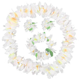 4Pcs White Simulated Hawaiian Wreath Tropical Party Decorations Headbands