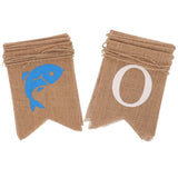 Burlap Swallowtail Flag Hessian Bunting Fish Ally Retired Decorations Banner