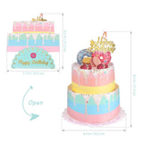 3D Birthday Cake Greeting Card Multi Color Creative Design Suitable for All Ages