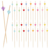 Valentine Cake Decorations Fruit Picks Natural Wood 100Pcs Wedding Cake Decors