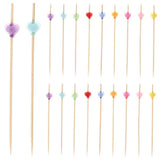 Valentine Cake Decorations Fruit Picks Natural Wood 100Pcs Wedding Cake Decors