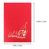 Red 3D Graduation Cards with Funny Characters for Graduate 1Pc