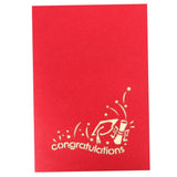 Red 3D Graduation Cards with Funny Characters for Graduate 1Pc