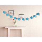 Felt Heart Banner Blue Ideal for Christmas Party Decor 1Set
