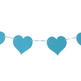 Felt Heart Banner Blue Ideal for Christmas Party Decor 1Set