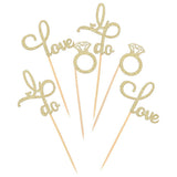 Wedding Cake Decorations 30 Pcs Paper Cake Toppers for Couples Wedding Cake Decorating Supplies