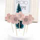 Cherry Blossom Topper Pink Wood 10pcs for Party Hosts