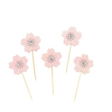 Cherry Blossom Topper Pink Wood 10pcs for Party Hosts