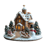 Christmas Tabletop Decor, Snowman Gingerbread House Decoration for Indoor, Xmas Desktop Decor for Home Holiday New Year, 17*20cm