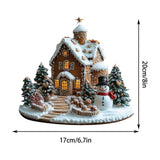 Christmas Tabletop Decor, Snowman Gingerbread House Decoration for Indoor, Xmas Desktop Decor for Home Holiday New Year, 17*20cm