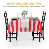 4 Pcs Circus Tablecloth Ornament Birthday Party Tablecloth Circus Theme Party Stripe Tablecloth