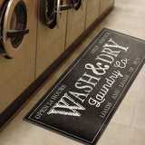 Laundry Area Rug Laundry Room Non-Slip Area Rug, Crystal Velvet Mat for Kitchen & Bathroom - Stylish Decorative Carpet with PVC Backing for Safety and Comfort