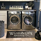 Laundry Area Rug Laundry Room Non-Slip Area Rug, Crystal Velvet Mat for Kitchen & Bathroom - Stylish Decorative Carpet with PVC Backing for Safety and Comfort