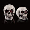 LED Skull Statue Light with LED Light Up Eyes Halloween Skulls Heads Night Light Skull Prop Glowing Skull Prop Decor for Horror Haunted House Party Dress Up Halloween Decor (A)