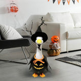 Halloween Goose Outfits for 23" Cement Lawn Porch Goose Cloths Plastic Statue Clothing for Yard Lawn Decor (B)