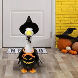Halloween Goose Outfits for 23" Cement Lawn Porch Goose Cloths Plastic Statue Clothing for Yard Lawn Decor (B)
