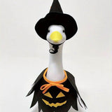 Halloween Goose Outfits for 23" Cement Lawn Porch Goose Cloths Plastic Statue Clothing for Yard Lawn Decor (B)