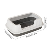Open Cat Bedpan with Spoon,Shallow Splash Proof Travel Litter Box with Sand Drop Pedal High Side Low Entrance Cat Toilet Semi-Enclosed Adjustable for Kittens Elderly Cats Disabled Cats