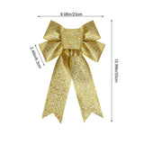 1 Pcs Gold Wired Ribbon Handmade Premade Burlap Bows for Wreaths Tree Decorations Gift Wrapping Outdoor Decoration (Gold)
