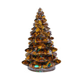 Holiday Christmas Tree Figurine, 3.5*2.2" Resin Crystal Christmas Tree Decoration Xmas Ornament for Fireplace Tabletop Centerpiece