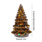 Holiday Christmas Tree Figurine, 3.5*2.2" Resin Crystal Christmas Tree Decoration Xmas Ornament for Fireplace Tabletop Centerpiece