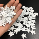 100Pcs Mini Wood Snowflake Ornaments – Bulk Christmas Tree & Craft Decor White
