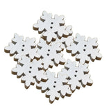 100Pcs Mini Wood Snowflake Ornaments – Bulk Christmas Tree & Craft Decor White