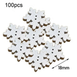 100Pcs Mini Wood Snowflake Ornaments – Bulk Christmas Tree & Craft Decor White