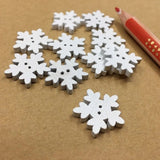 100Pcs Mini Wood Snowflake Ornaments – Bulk Christmas Tree & Craft Decor White