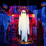 Hanging Ghost Swing - 5FT Large Ghosts on a Swing Halloween Outdoor Decoration - Swinging Ghost for Yard, Tree, and Garden
