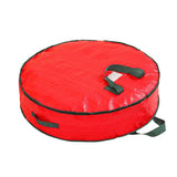 Halloween Christmas Wreath Storage Bag, 1 Pack Red Garland Wreaths Container with Handles, Holiday Decoration Case, Space-Saving, for Organizing Seasonal Decor Medium
