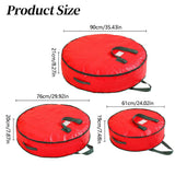 Halloween Christmas Wreath Storage Bag, 1 Pack Red Garland Wreaths Container with Handles, Holiday Decoration Case, Space-Saving, for Organizing Seasonal Decor Medium