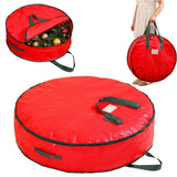 Halloween Christmas Wreath Storage Bag, 1 Pack Red Garland Wreaths Container with Handles, Holiday Decoration Case, Space-Saving, for Organizing Seasonal Decor Medium