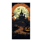 Halloween Pumpkin Ghost Door Scary Cover, 70.8 x 35.4 Inch Halloween Party Decoration Sign for Front Door Outdoor Windows Wall Halloween Theme Party Decorations
