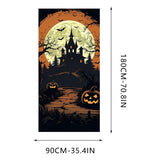Halloween Pumpkin Ghost Door Scary Cover, 70.8 x 35.4 Inch Halloween Party Decoration Sign for Front Door Outdoor Windows Wall Halloween Theme Party Decorations