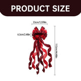 Christmas Tree Topper Large Buffalo Plaid Burlap Red and Black Gift Bow for Xmas Tree Handmade Holiday Party Decorations-13 x 45 Inch,Red